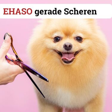 Професійна пряма ножиця для собак з титану EHASO – 20 см, нержавіюча, довговічна