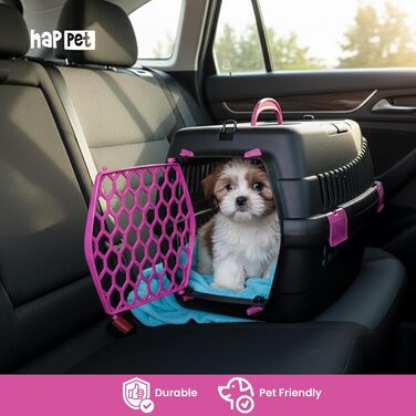 Транспортна переноска для котів та собак Tiertransportbox Teddy M, темно-сіра, 56x37x37 см – міцна, з гарною вентиляцією, переноска для подорожей