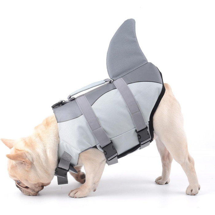 Рятувальний жилет для собак Hifrenchies у вигляді акули, розмір M (для Французького бульдога)