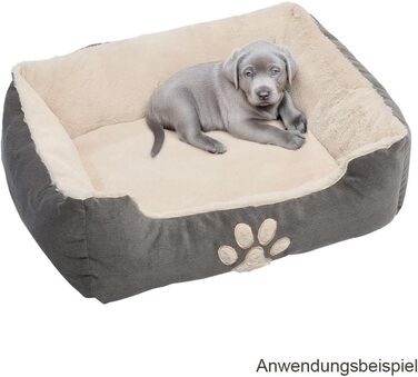 Крісло-ліжко для собак та котів, 60x50 см, бежеве - м'яке, з бортиком