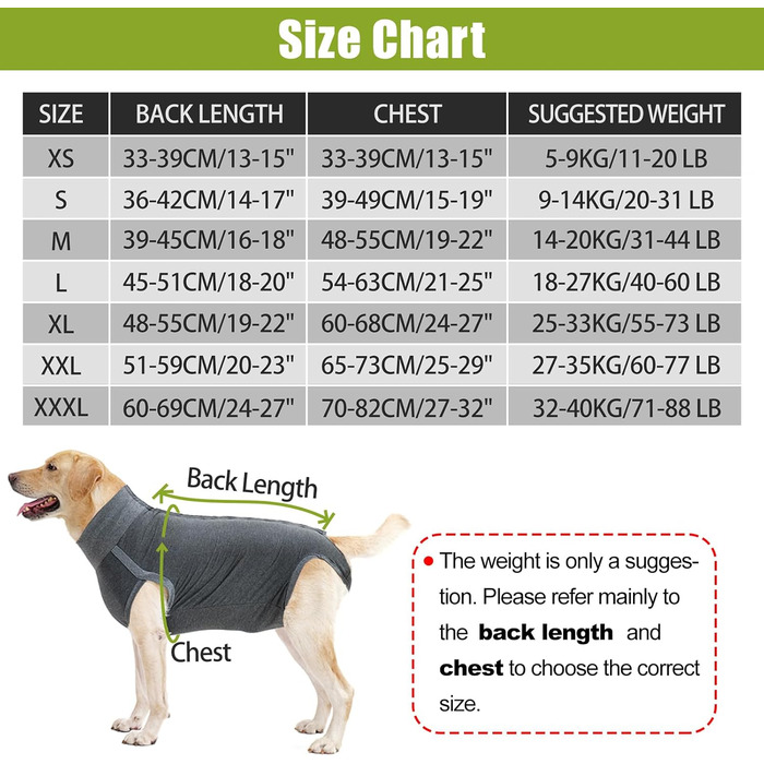 Комбінезон для собак після операцій Heywean – кастрація, стерилізація, післяопераційний одяг, сірий, L