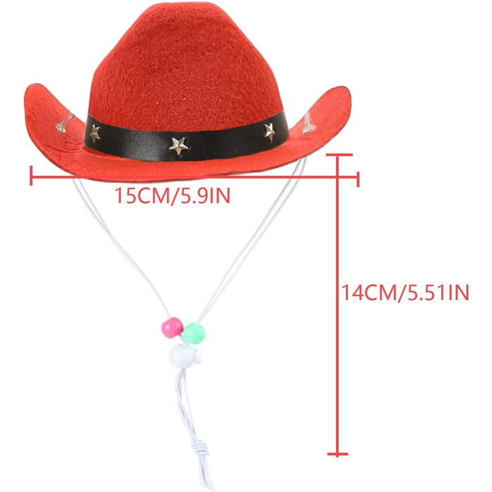 Костюм для собак AWOCAN: Ковбойський капелюх, аксесуари для косплею, набір для вечірок з домашніми тваринами (червоний)