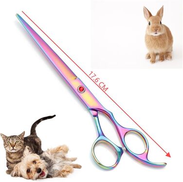 Професійний набір ножиць для собак 7.0 дюймів: набір ножиць для грумінгу, вирівнювальна ножиця, ножиці для грумінгу домашніх тварин, ножиці для стрижки собак з нержавіючої сталі 440C