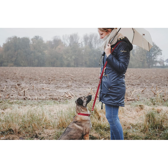 Льорочок для собак HUNTER Grenada з натуральної шкіри, червоний колір, ручної роботи, Німеччина. Підходить для тренувань та повсякденного використання, міцний, комфортний, елегантний дизайн, розмір XS, обхват 24-28 см