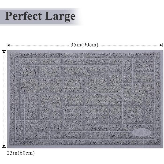 Килимок для котячого туалету VIVAGLORY, 90x60 см, сірий - миється, для збору наповнювача