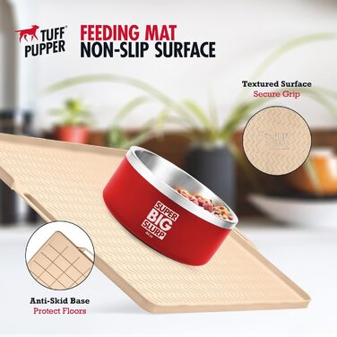 Килимок для годування собак великих порід Tuff Pupper 28x20, водонепроникний, силіконовий, розмір L (71,1 x 50,8 см)