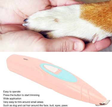 Набір для догляду за шерстю собак Flexman: акумуляторний тример, шліфувальник нігтів, для собак, котів та дрібних тварин (рожевий)