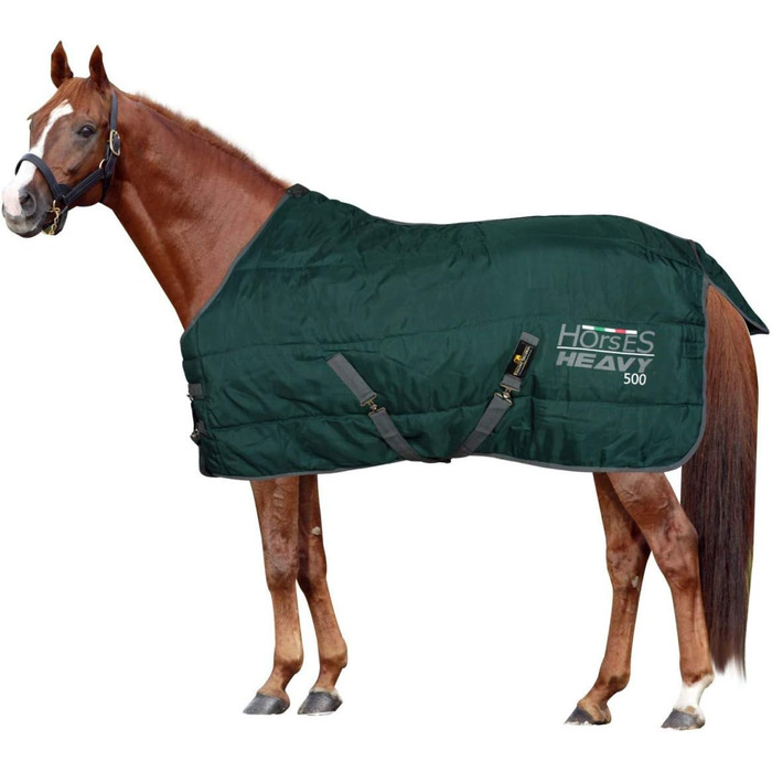Зимова ковдра для коня 500g, утеплена, м'яка, зручна, для стійла, чорна, зелена, 162 см