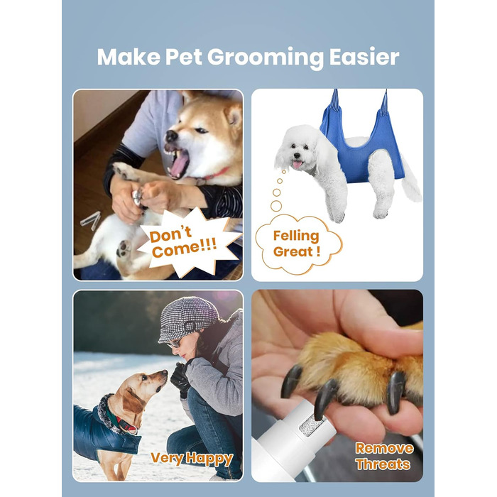 Набір для стрижки котів Leise: професійна машинка для стрижки котів, собак, набір для догляду за лапами, очима, вухами та обличчям. USB-C зарядка.