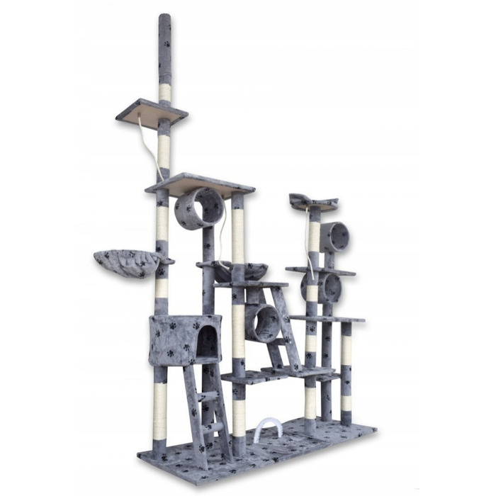 Комплекс для кігтів Bituxx: низька, стельова та висока дряпалки, лежак, килимки для дряпання, стовпчик та вежа (висотою понад 220 см), модель 