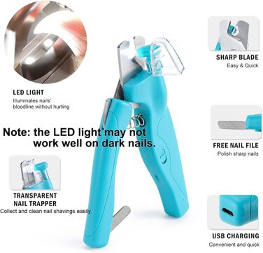 Професійний триммер для догляду за кігтями домашніх тварин з LED-підсвічуванням (для собак та котів)