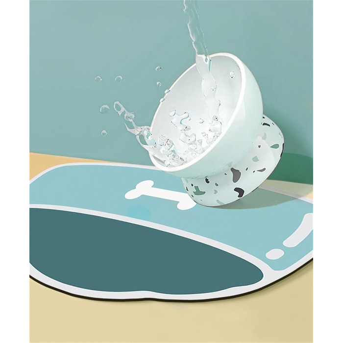 Нековзна килимок для годування собак GIBZ: водонепроникний, великий розмір 40x60 см, зелений