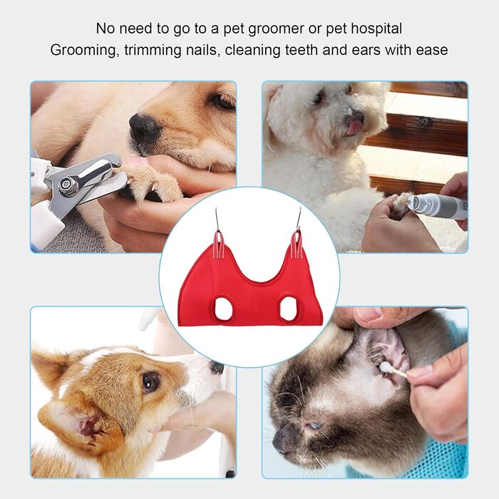 Набір для догляду за собаками: гамак, інструменти для грумінгу, набір з 10 шт. (чорний та червоний)