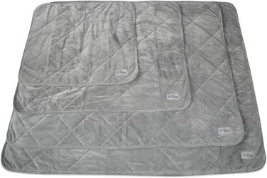 PetFusion Premium Plus велика двостороння собача ковдра 135x107 см, сіра мікроплюш, 100% м'який поліестер
