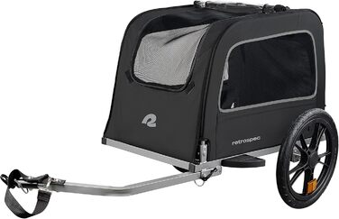 Причіп для собак Retrospec Rover Hauler – для маленьких та середніх собак, складаний, з колесами 40.6 см, чорний