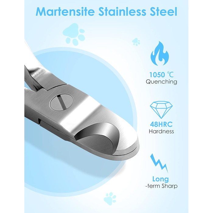 Ножиці для стрижки кігтів собак Gobeigo з пилочкою, професійний догляд за кігтями домашніх тварин, гострі леза, ножиці для кігтів собак великих порід/товстих кігтів/старих котів