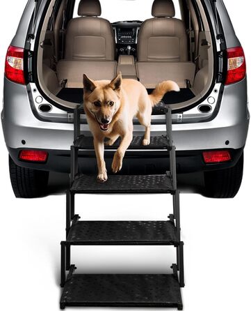 Сходинка для собак у машину - широка, складна, з антиковзким покриттям, для великих собак, підходить для авто, SUV, вантажівок, витримує до 113 кг (ширина 5 сходинок)