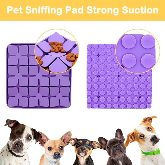 Килимок для годування собак Leckmatte, силіконовий килимок-головоломка для повільного годування собак та котів, з присосками, сірий