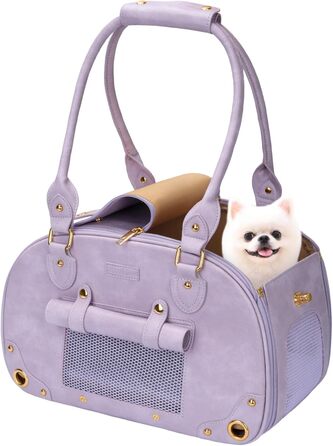 Трансформер для котів та маленьких собак PetsHome, переноска для тварин, водонепроникна, преміум-нейлон, фіолетовий (38x20x25 см)