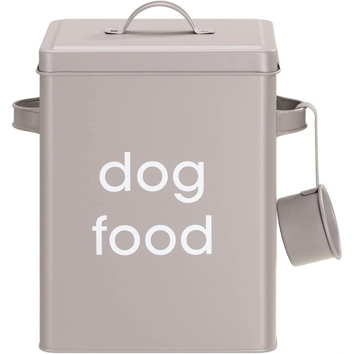 Контейнер для корму собак у вінтажному стилі з мірним стаканом та герметичними кришками