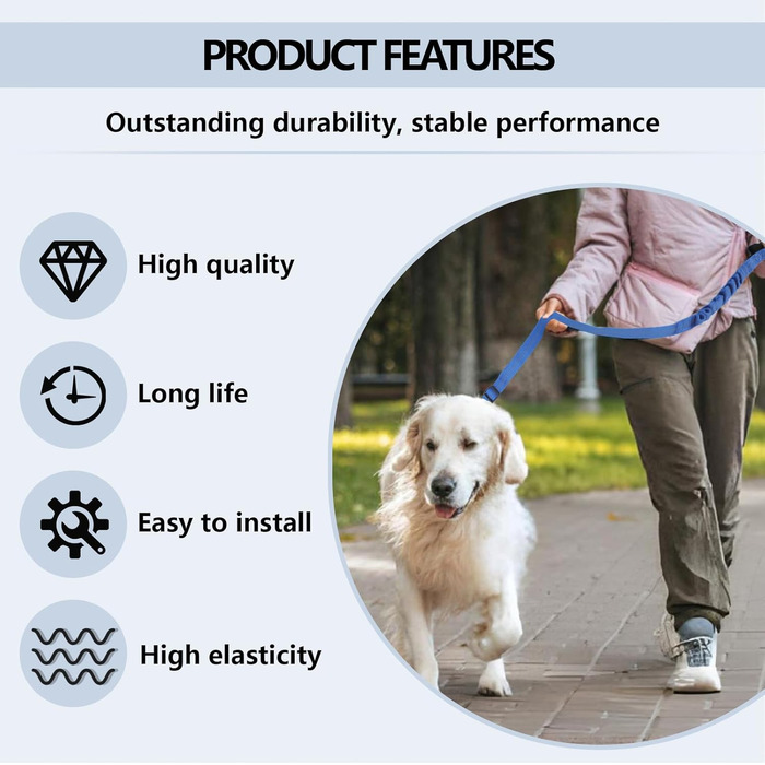 Ремінь безпеки для собак у машину, подвійний, еластичний, регульований з амортизатором та карабіном для маленьких та середніх собак (блакитний)