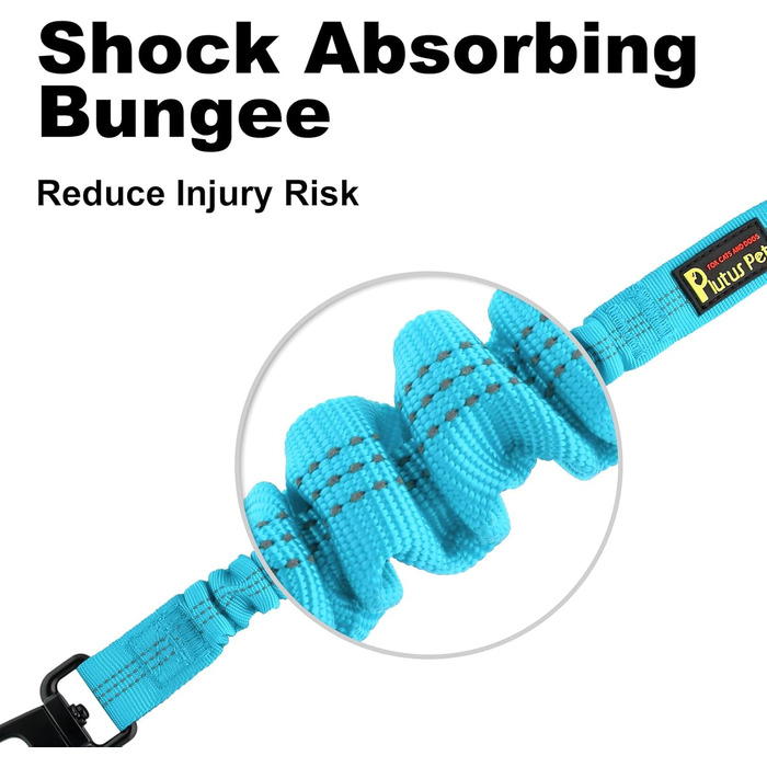 Автомобільний повідок для собак Plutus Pet: безпечний, регульований, з карабіном та світловідбиваючими елементами, блакитний