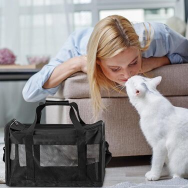 Транспортна переноска для котів та собак WANDGU: складана переноска з мискою для води, 42 x 27 x 28 см