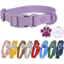 Персоналізоване собаче нашийник з металевою застібкою, з іменем та номером телефону. Регульовані розміри для великих та середніх собак (Collar 07)