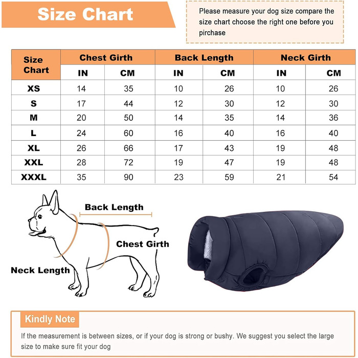 PETCUTE Зимовий теплий куртка для собак, водонепроникний, з отвором для шлейки, для малих, середніх та великих собак, Navy Blue