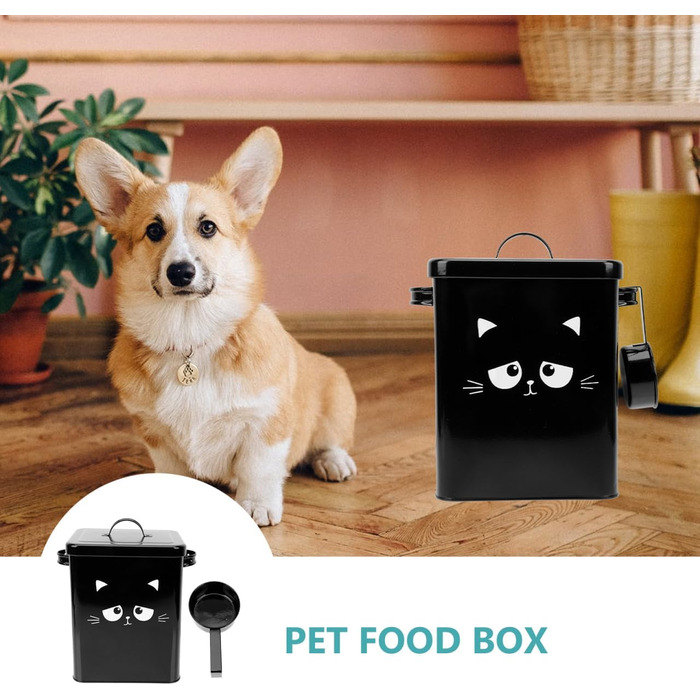 Контейнери для зберігання корму для тварин Ipetboom, метал, корм для котів та ласощі, набір контейнерів з лопаткою, герметичні ємності для корму собак та котів, контейнери для зберігання корму для домашніх тварин