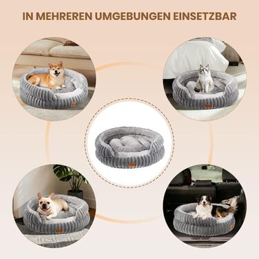 Ортопедичне ліжко для собак Deime, м'яке кругле ліжко, миється, собаче ліжко з знімним підкладом для двостороннього використання, кошик для собак, неслизький килимок для собак маленьких та середніх порід