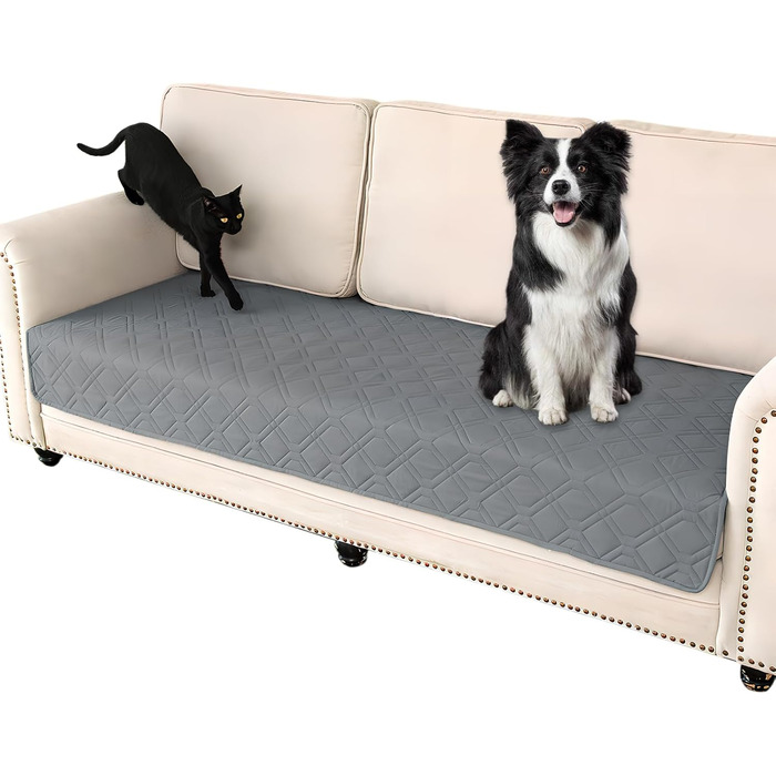 Водонепроникний килимок для собак Dokeno - двосторонній, м'який, для великих та маленьких собак/кішок, захист диванів, ліжок та авто - можна прати в пральній машині (132 x 52 см)