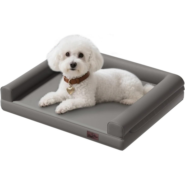 Ортопедичне ліжко для тварин BingoPaw 80 x 60 см, сіре - для собак та котів