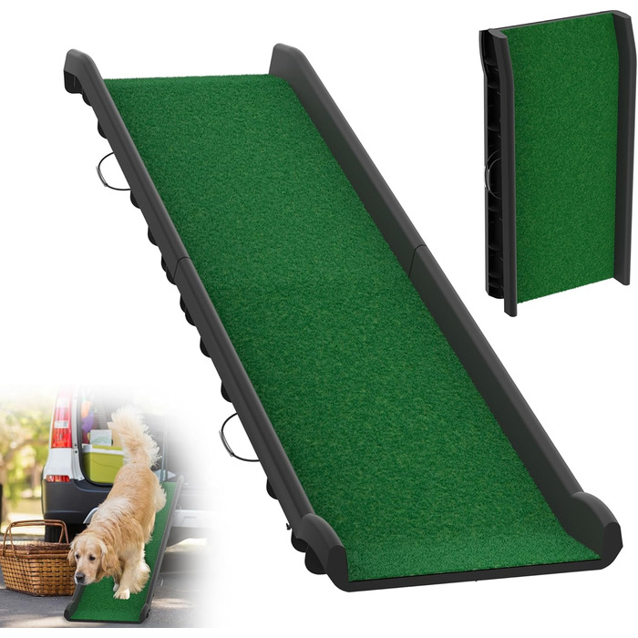Рампа для собак, сходинки для тварин: пластикова рамка з штучним газоном, протиковзка, 156 x 40 см