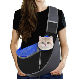 Сумка-кенгуру для собак Pawaboo: зручна та дихаюча переноска для цуценят та котів, S, Indigo