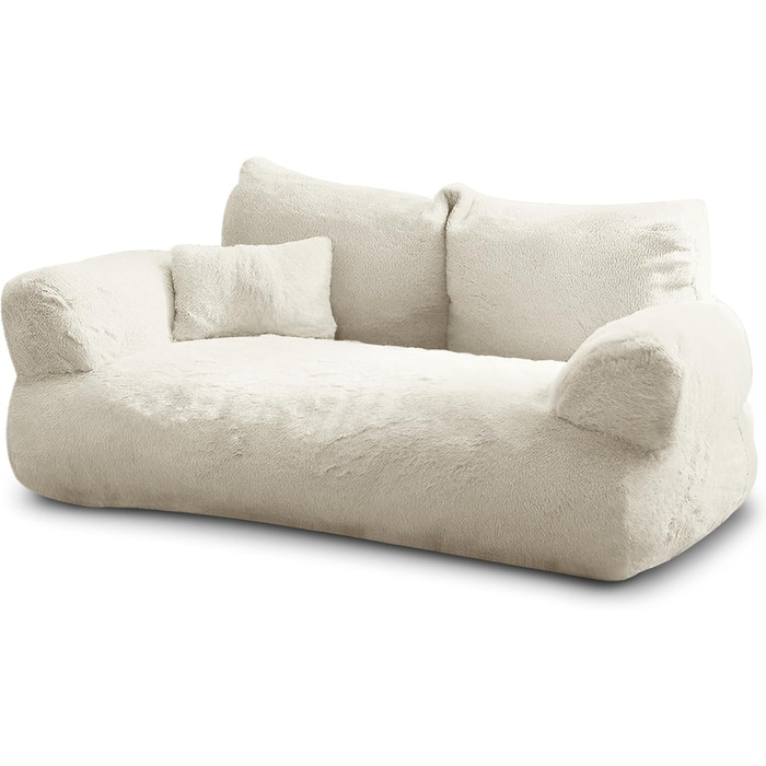 Кігтеточка-софа для котів та собак Noviclass Simba, 70x48 см, з міні-подушкою, знімний чохол (кремовий)