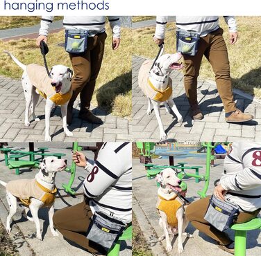 Сумка для ласощів для собак, універсальна сумка для прогулянок з силіконовим кишеньком, мішок для корму для дресирування собак та дозатор ласощів, ідеальна для активного відпочинку на природі (Чорний 4 чашки) (5. Синій 4 чашки)