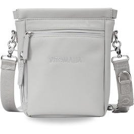 Сумка для собак Deluxe: багатофункціональна сумка через плече з кишенькою для ласощів, сумкою для прогулянок, сумкою для корму, диспенсером для пакетів та магнітною застібкою - ідеальна для прогулянок та тренувань (Сіра)