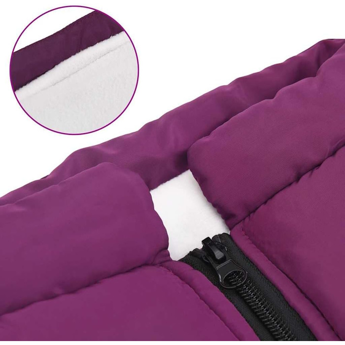 Водонепроникний теплий дощовик для собак з шлейкою, тепла куртка для собак, дощовик для цуценят з шлейкою (L68, фіолетовий)