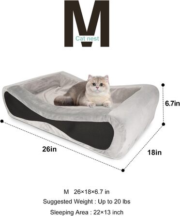 Ортопедичне ліжко для собак та котів NPET з піною Memory Foam, розмір M