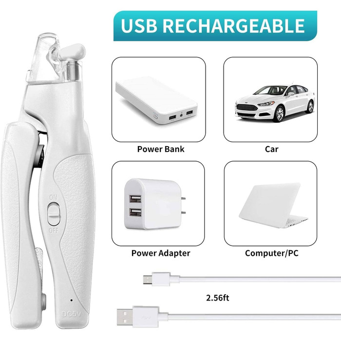 Професійний триммер для нігтів домашніх тварин з LED-підсвічуванням: для собак та котів середніх та маленьких порід, з високоякісною заточкою та пилочкою