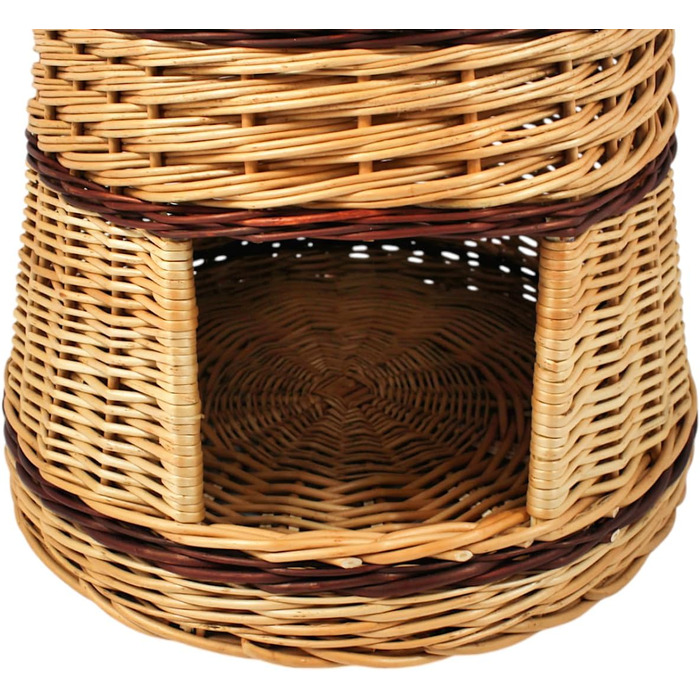 Гніздо для котів та собак: кругле, з прутистої верби, діаметр 47 см, 2 поверхи