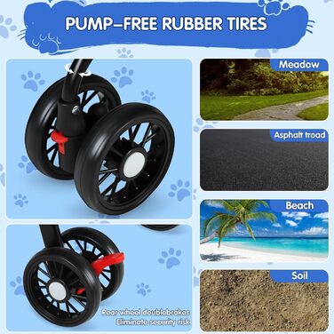 Дитяча коляска для тварин 4-Rad, синього кольору. Легка коляска для собак та котів з поворотними колесами та дихаючим мережевим покриттям. Ідеально для прогулянок та подорожей.