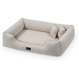 Ортопедичне ліжко для собак Bruno Grosse, середнього та малого розміру - подушка для собак, килимок для собак з тканини Aura - піна з пам'яті, м'яка, довговічна, стійка до зношування та розривів (L, кремовий) L, кремовий