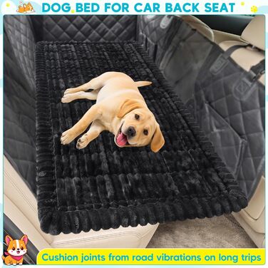 Лоїон Лежанка для собак в авто, килимок на заднє сидіння, м'яка підстилка для собак, захисний чохол, 127x62,5x2,5 см (Чорний)