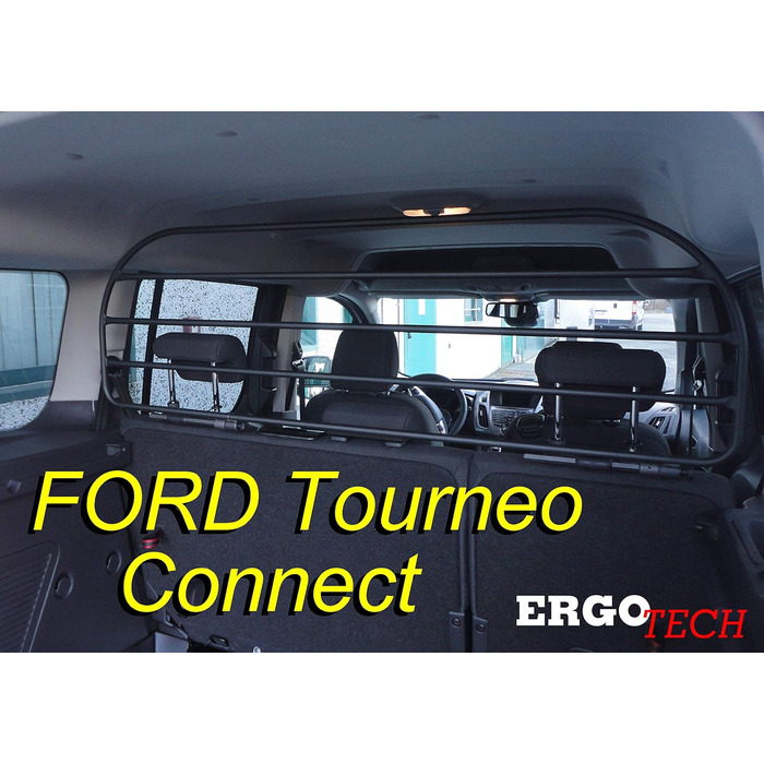 Гарне перегородка для собак ERGOTECH сумісна з Ford Tourneo Connect, RDA65HBG-XXL, для собак та багажу. Безпечна, гарантовано!