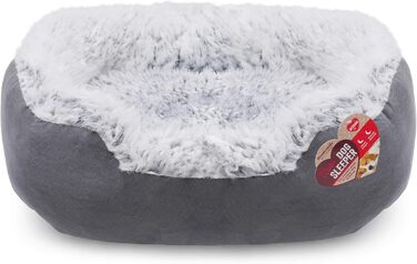 Крісло-ліжко для собак Rosewood Luxus Small, сіре, 50 см, з антиковзною основою, машинне прання (53 x 63 x 23 см)