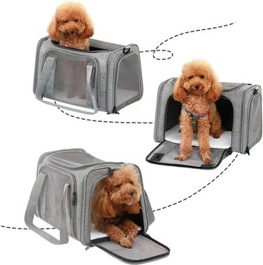 Транспортна переноска для собак та котів, складна, сіра - Dogbox Small