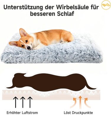 Ортопедичне ліжко для собак DONWEI, м'яке, з плюшем, 75x50x6 см, сірий колір