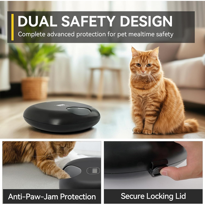 Автоматичний дозатор корму для котів FÜR Pfoten: 6 порцій, з охолодженням, програмований таймер, USB-живлення